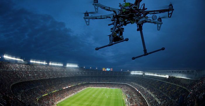drone over stadium