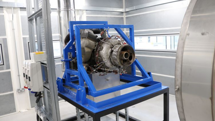 Engine on test rig