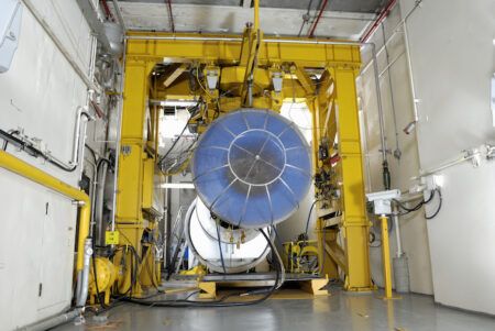 Jet engine in test rig