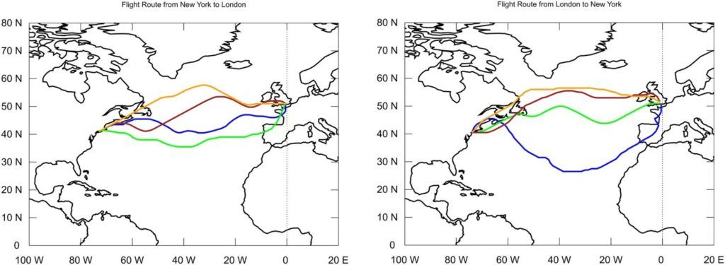 Tranatlantic route for airship