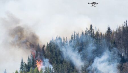 forest fire and drone