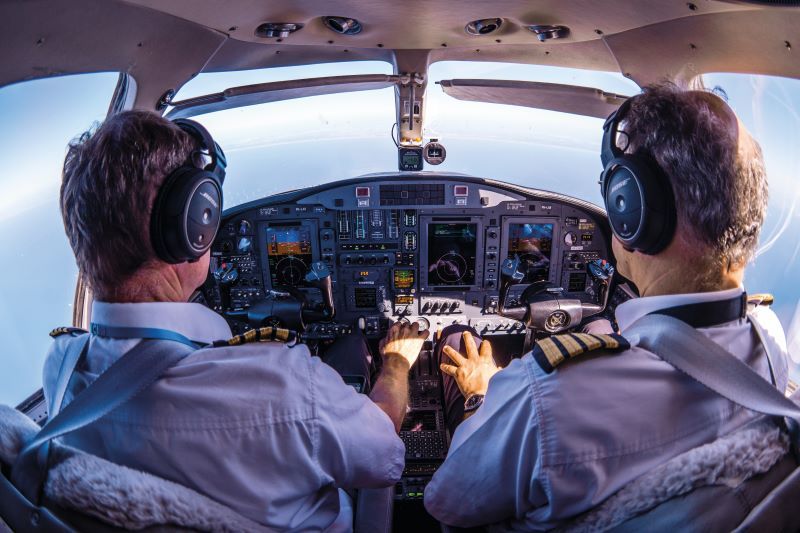 Pilots in a cockpit