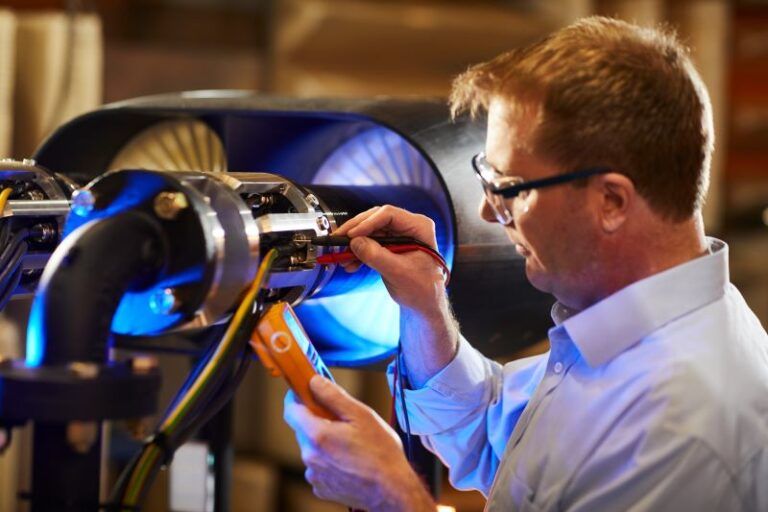 Engineer testing a powertrain