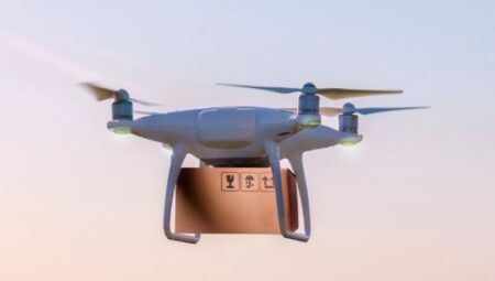 Artist's illustration of a delivery drone