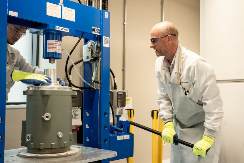 An engineer building a motor