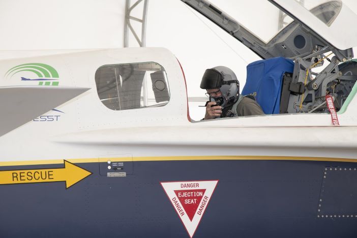 Pilot in X-59 cockpit