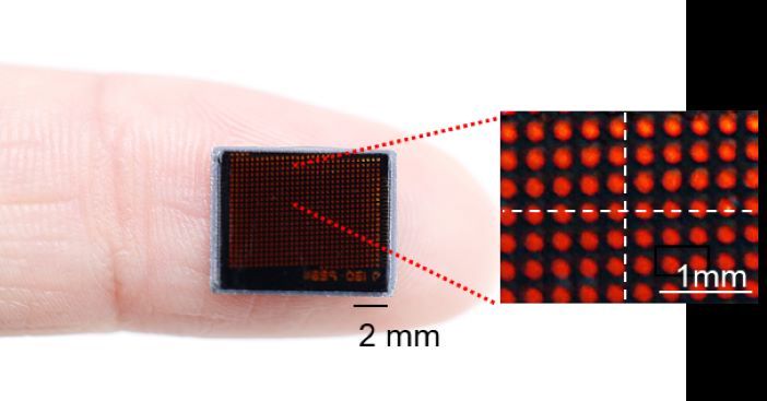 The size of the KAIST illustrated by placing it on fingertip