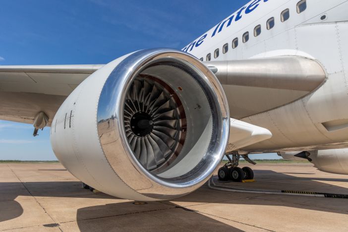 Jet engine mounted on Rolls-Royce flying testbed