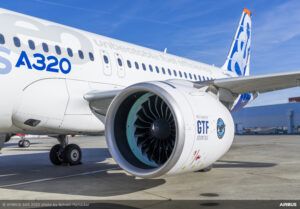 The Pratt & Whitney GTF Advantage engine powering the Airbus A320neo aircraft. Photo Credit: Airbus