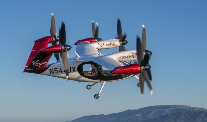 Joby eVTOL aircraft with Virgin livery