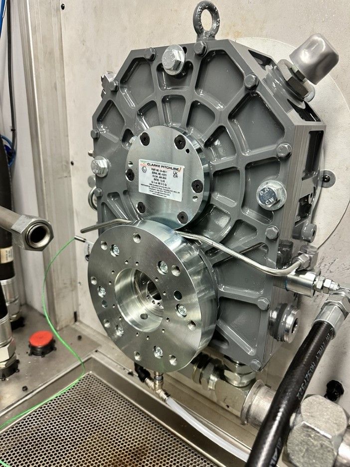 Clarke Pitchline high-performance gearbox with hexagonal housing and precision output shaft assembly