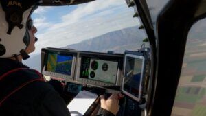 cockpit with pilot