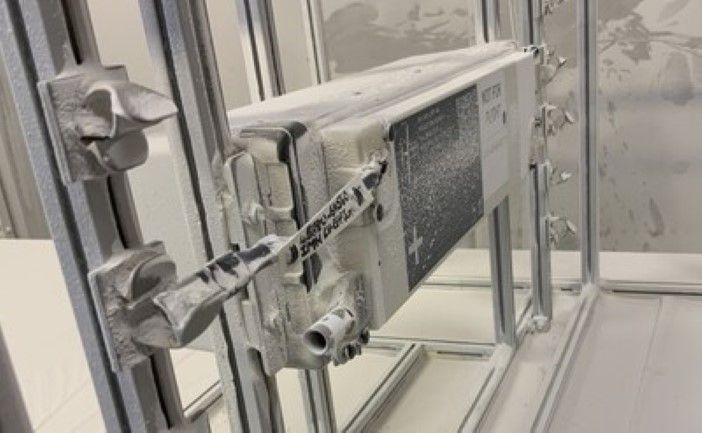 H55 battery module covered in frost during environmental chamber testing