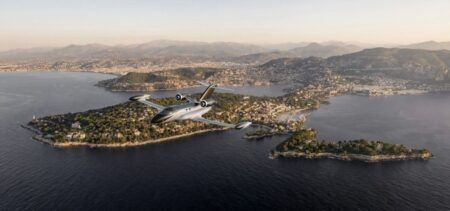 Beyond Aero completes preliminary design review of hydrogen business jet Rendered image of the Beyond Aero BYA-I One in flight over a coastal landscape