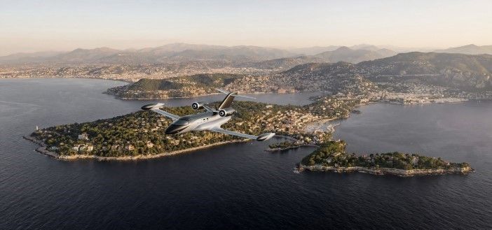 Rendered image of the Beyond Aero BYA-I One in flight over a coastal landscape