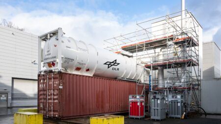 Test setup at the DLR Institute of Propulsion Technology showing liquid hydrogen pump equipment