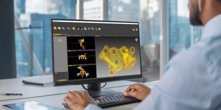 Metrology firm InnovMetric buys computed tomography specialist Engineer using PolyWorks 3D metrology software to analyze a CT scan of a complex metal component
