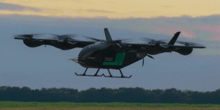 Eve eVTOL completes hover and low-speed tests Air Mobility full-scale eVTOL engineering prototype in hover flight above the test site at Gavião Peixoto, Brazil