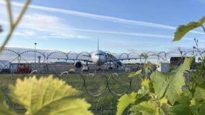 The Airbus A310 Zero-G research aircraft on the apron at Bordeaux-Mérignac Airport ahead of a parabolic flight